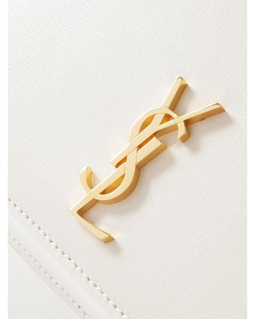 Saint Laurent White Cassandre Strap Leather Phone Case