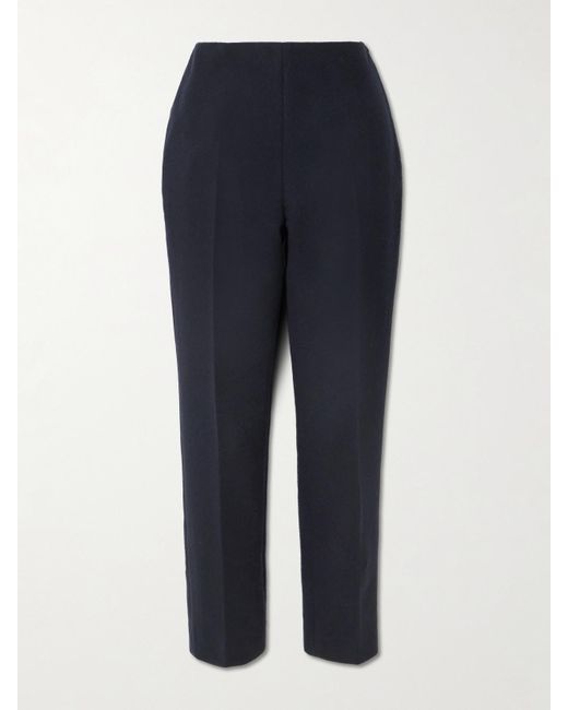 Loro Piana Blue Ralph Pleated Cashmere Straight-Leg Pants