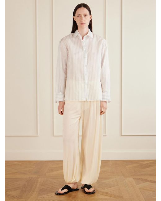 Aflalo Natural Lolana Satin-Jersey Balloon Pants