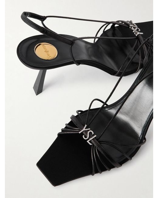 Saint Laurent Natural Jerry Logo-Embellished Leather Slingback Sandals
