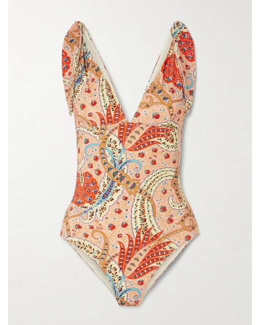 Etro Pink Paisley-Print Swimsuit