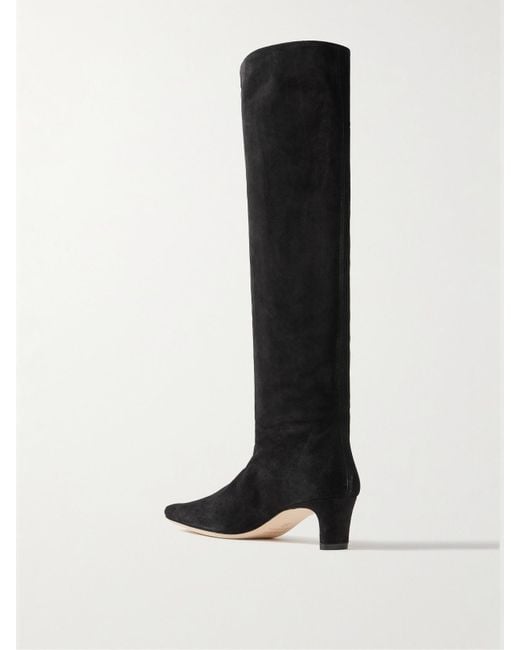 Staud Black Wally Suede Knee Boots