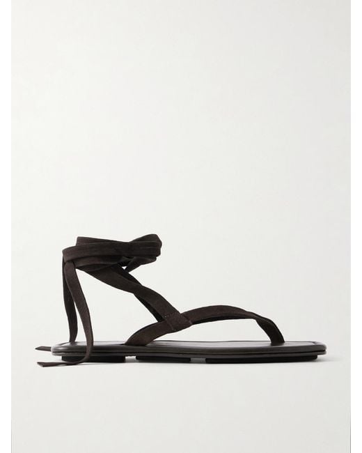 St. Agni White Suede Sandals