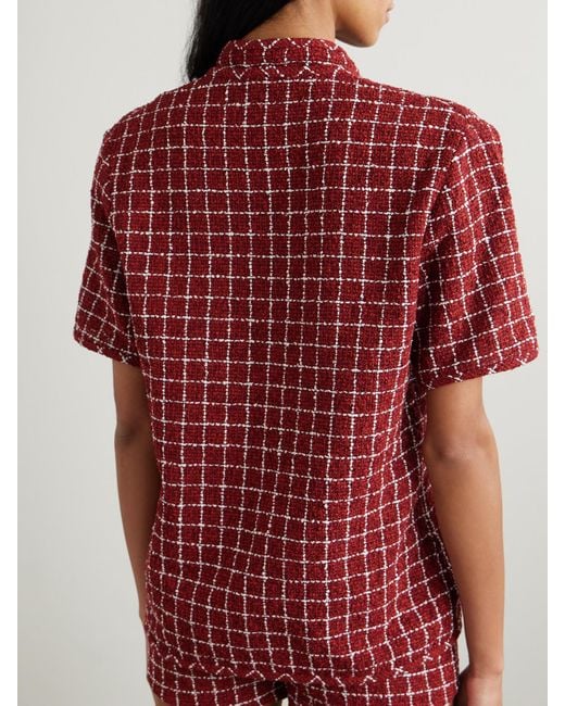 LIBEROWE Red Hetty Oversized-Hemd Aus Kariertem Bouclé-Tweed