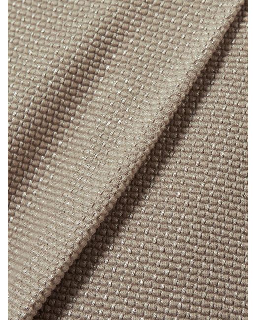 Max Mara Natural Aereo Hose Mit Weitem Bein Aus Einer Metallic-Baumwollmischung Mit Jacquard-Muster Und Falten