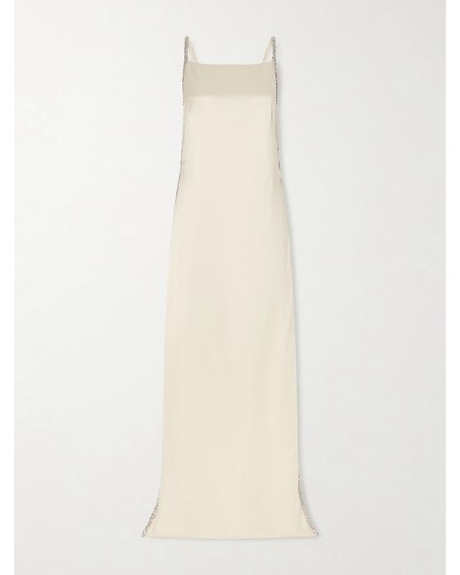 Twp White It Had To Be You Crystal-Embellished Satin Gown