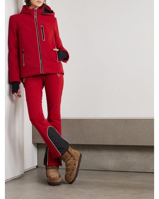 Brunello Cucinelli Red Hooded Padded Shell Ski Jacket