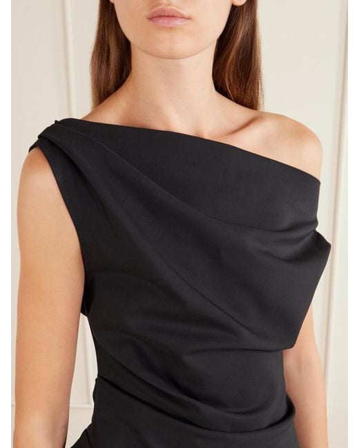 Rohe Black Off-The-Shoulder Draped Jersey Blouse