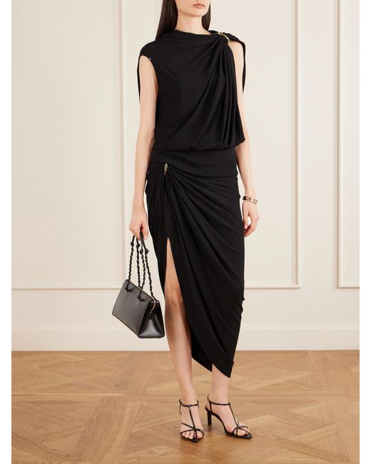 Sportmax Black Lacuna Embellished Jersey Blouse