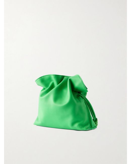 Loewe Green Flamenco Coil Mini Leather Clutch