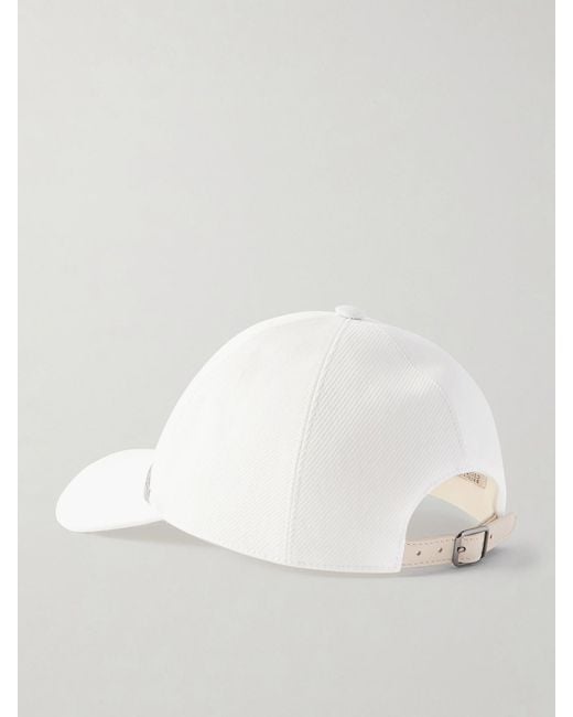 Brunello Cucinelli Natural Bead-Embellished Cotton-Blennd Twill Baseball Cap