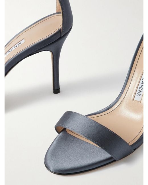 Manolo Blahnik Blue Chaos 90 Sandalen Aus Satin