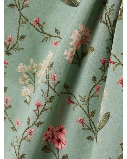 Agua Bendita Green Lavanda Orquidea Pareo Aus Voile Aus Einer Baumwoll-Seidenmischung Mit Blumenprint