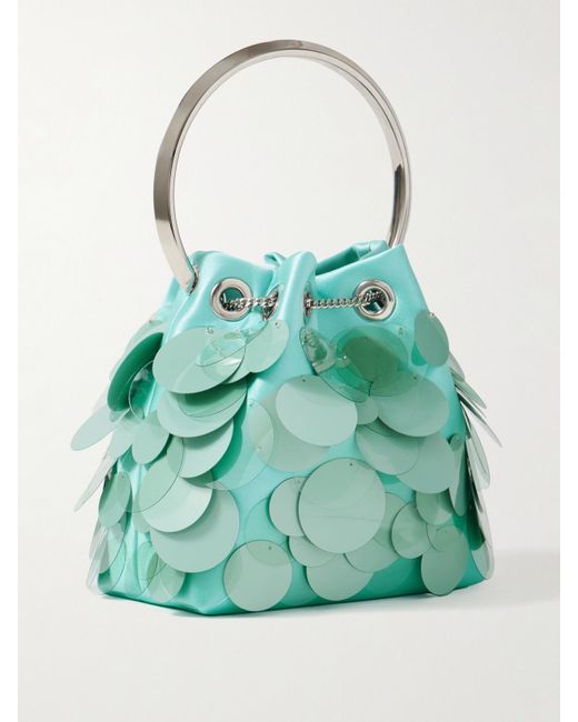 Sac Seau En Satin À Sequins Bon Bon Jimmy Choo en coloris Green