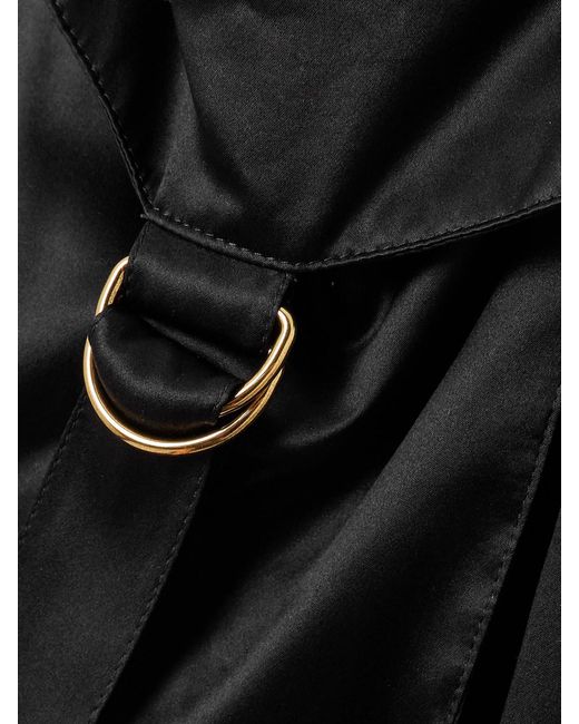Chloé Black Embellished Pleated Silk-Satin Tapered Pants