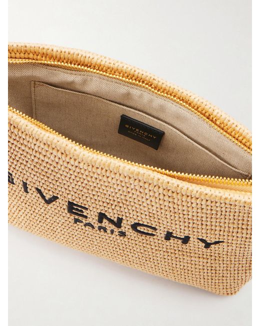 Givenchy Natural Logo Raffia Clutch