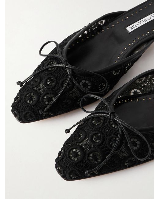 Chaussures Manolo Blahnik Catalina Neuves Sans Boîte - Dentelle Noire Et Blanche, Talon Haut, Taille 40