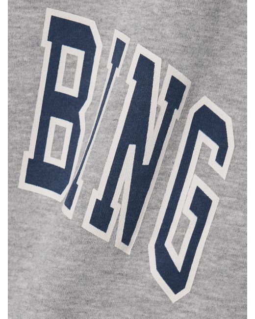 Anine Bing Gray Spencer Printed Cotton-Blend Jersey Sweatshirt