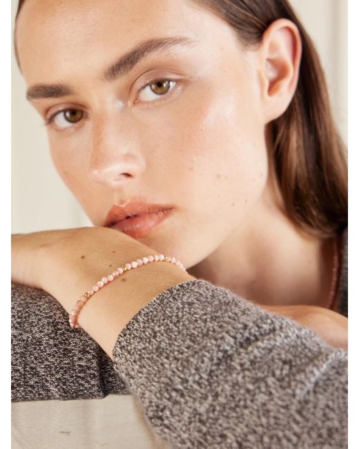 JIA JIA Natural Arizona 14-Karat Rhodochrosite Beaded Bracelet