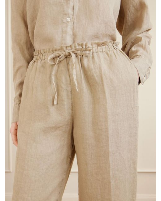 James Perse Natural Linen Straight-Leg Pants