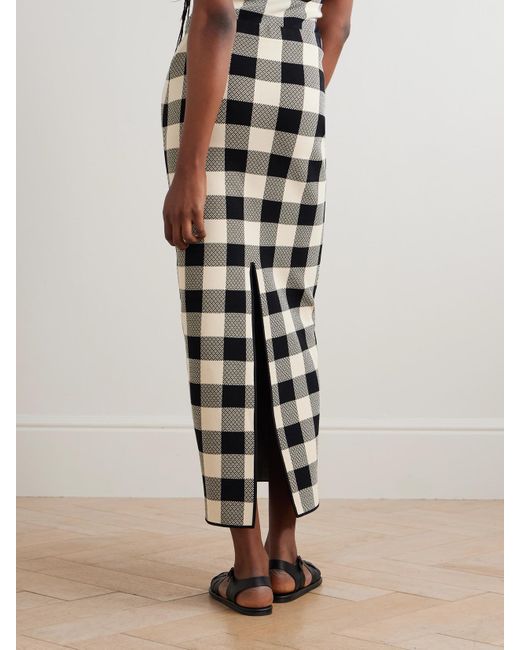 Posse Multicolor Pippa Checked Jacquard-Knit Maxi Skirt