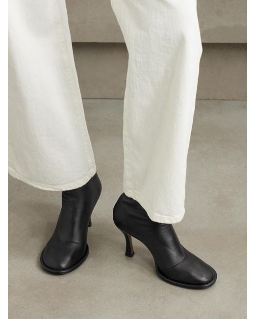 Neous Black Lea Stretch-Leather Ankle Boots
