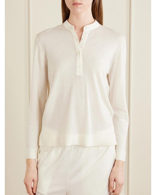 Totême White Wool And Silk-Blend Sweater