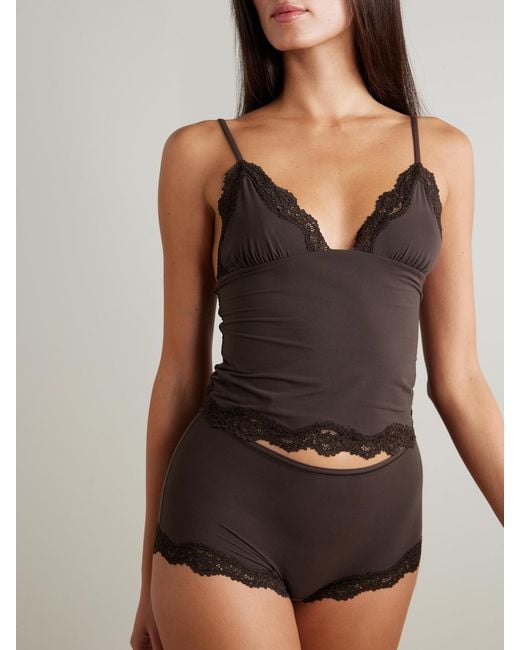 Skims Brown Fits Everybody Lace Triangle Cami