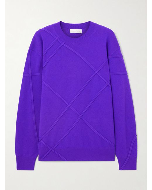 Dries Van Noten Purple Kaschmirpullover