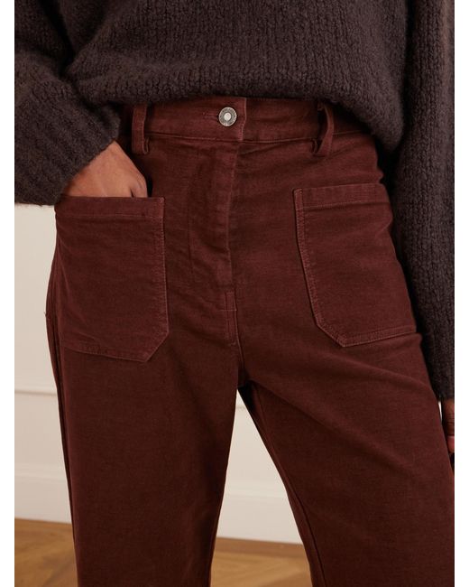 Nili Lotan Purple Florence Cotton-Twill Flared Pants