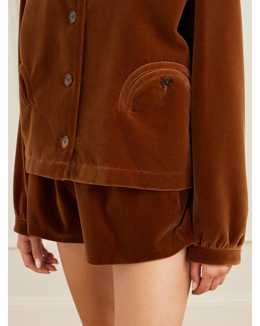Blazé Milano Brown Jealousy Gliss Cotton-Velvet Jacket