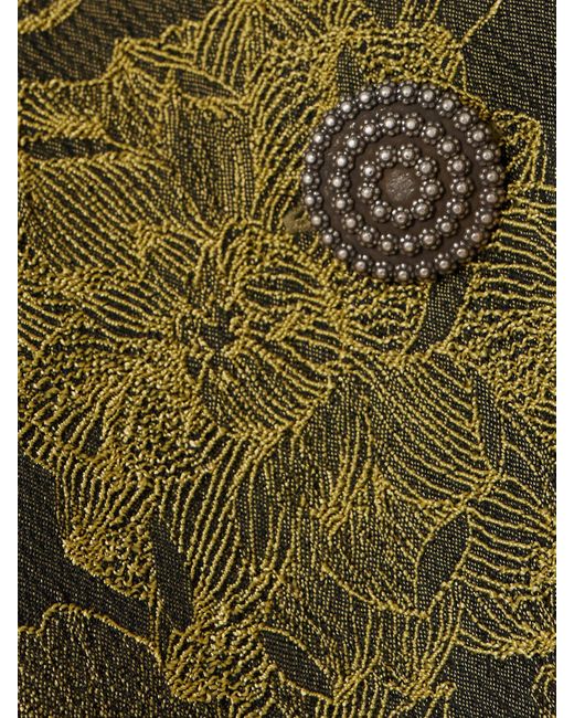 D'Estree Green Hernan Cropped Embroidered Woven Vest