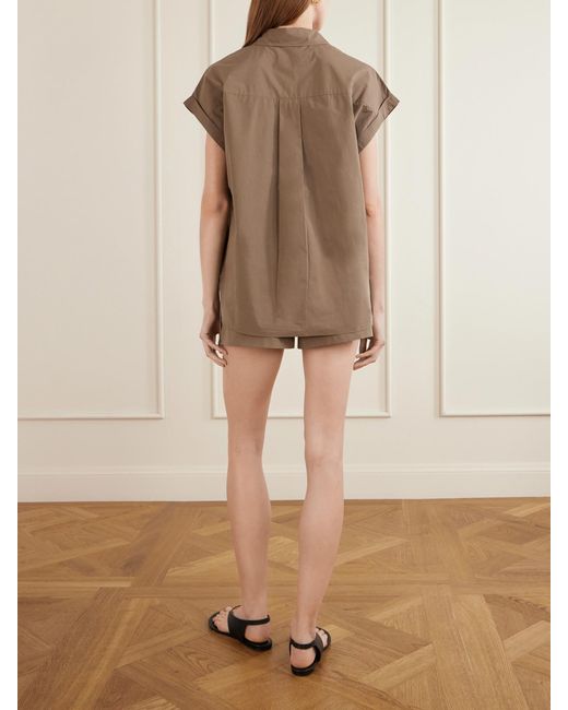 Matteau Brown Organic Cotton-Poplin Shirt