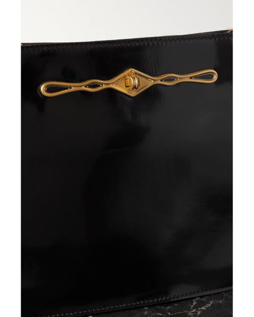Metier Black Fernando Jorge Stowaway Embellished Patent-Leather Shoulder Bag