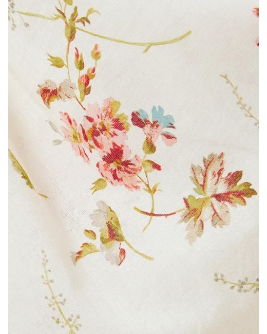Doen Natural Emmaretta Tie-Detailed Shirred Floral-Print Organic Cotton Midi Dress