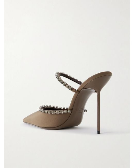 Paris Texas Brown Lidia 105 Crystal-Embellished Crepe Pumps