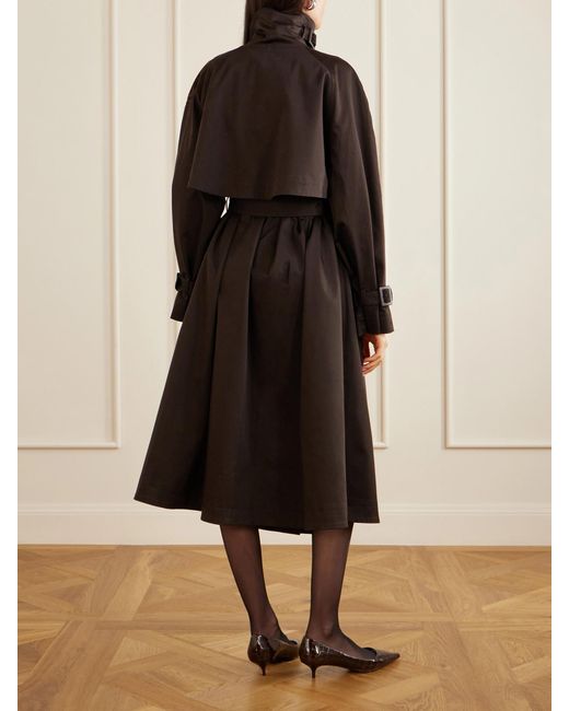 Nour Hammour Black Marchand Cotton-Blend Trench Coat