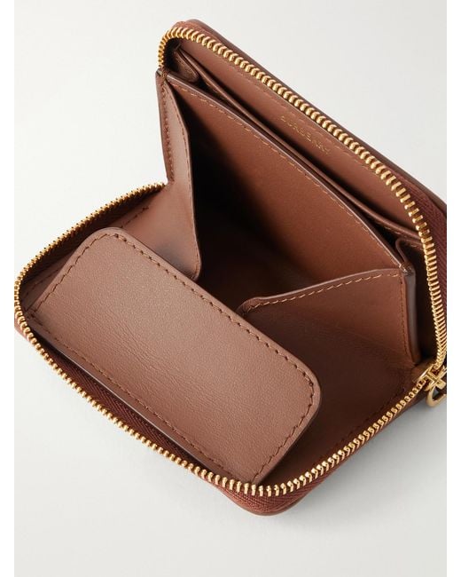 Burberry Natural Checked Leather-Trimmed Wallet