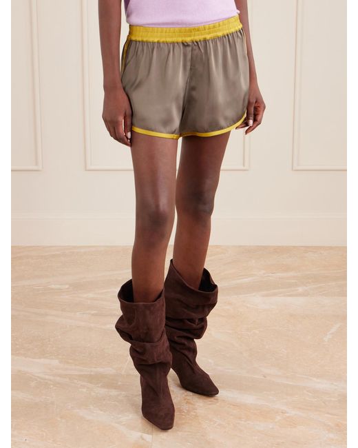 Staud Natural Aero Satin Shorts