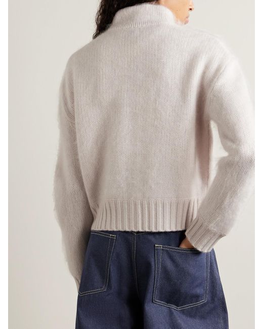 James Perse Natural Halo Brushed-Cashmere Cardigan