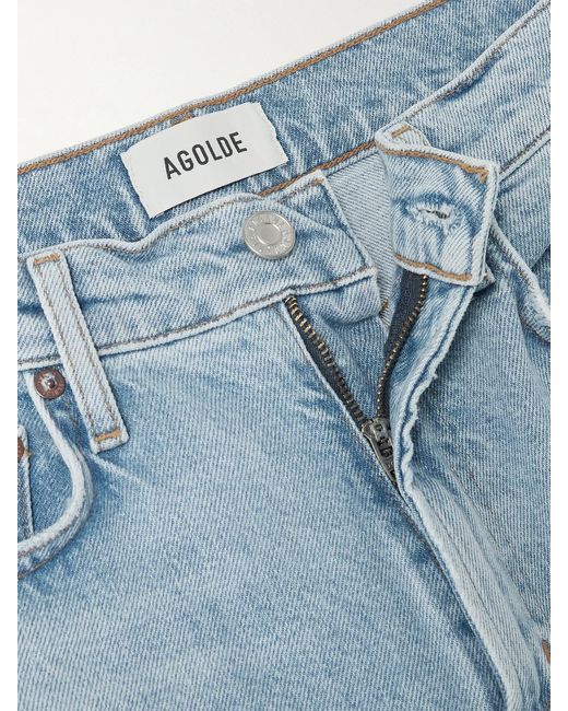 Agolde Blue Harper Mid-Rise Straight-Leg Jeans