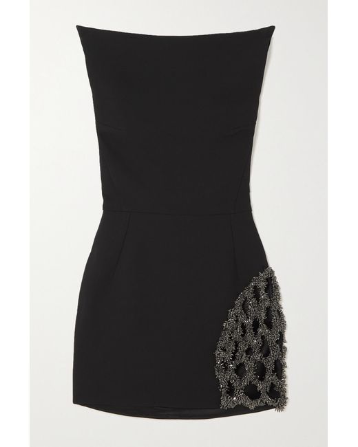 Maticevski Reveal Embellished Stretch-crepe Mini Dress in Black | Lyst