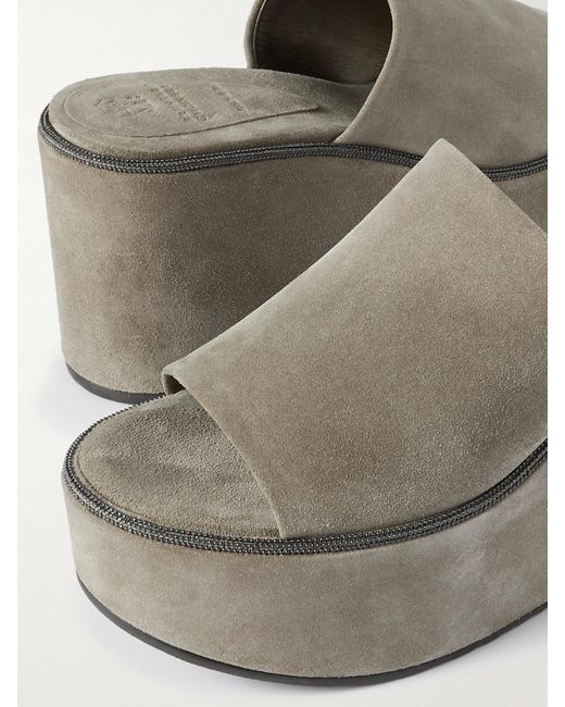 Brunello Cucinelli Gray Classic High Mule