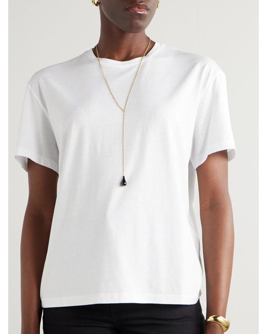 Totême White Garderob Tencel Lyocell And Organic Cotton-Blend Jersey T-Shirt