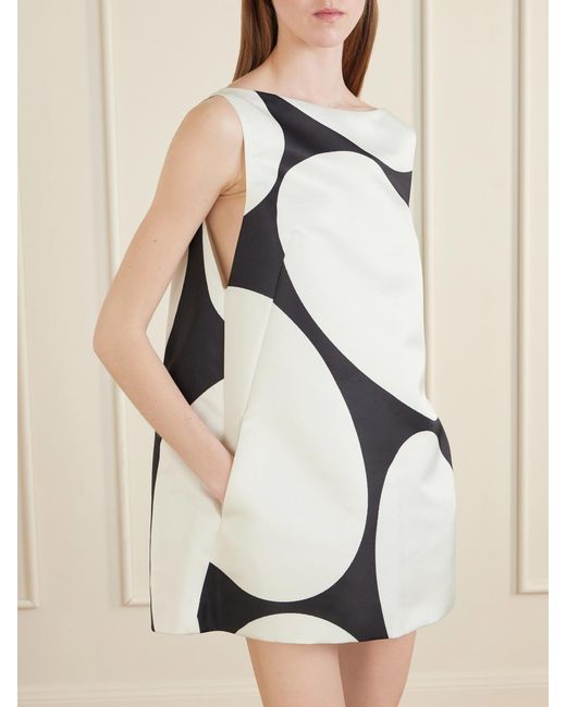 Dries Van Noten Natural Polka-Dot Duchesse-Satin Mini Dress