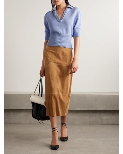 Proenza Schouler Blue Reeve Cotton-Blend Polo Sweater