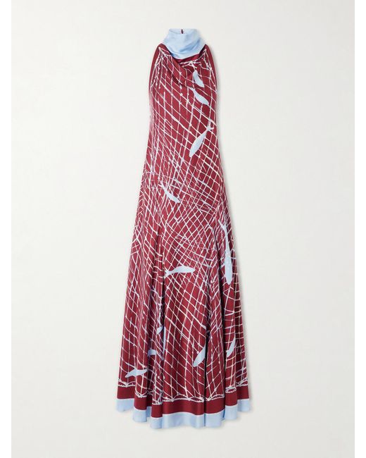 Altuzarra White Moonlight Printed Silk Maxi Dress