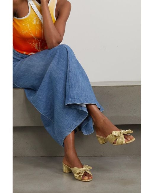 Loeffler Randall Metallic Emilia Pleated Knot Mule ( Pleated Lame) Shoes