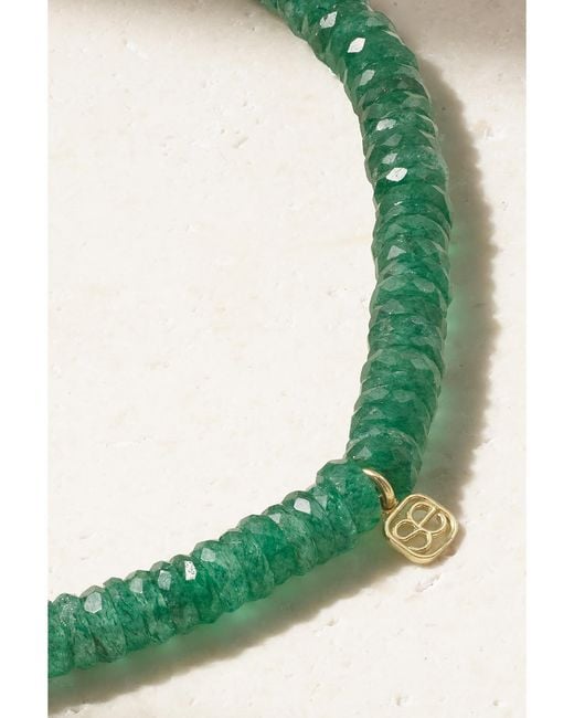 Sydney Evan Green Small Peace Heart 14-Karat Multi-Stone Bracelet