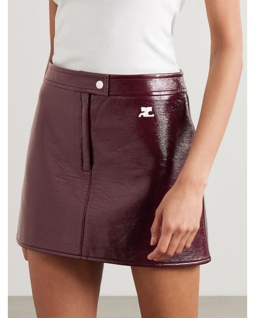 Courreges Purple Reedition Minirock Aus Einer Beschichteten Baumwollmischung Mit Applikation